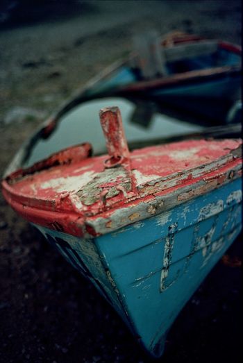 Close-up of rusty boat