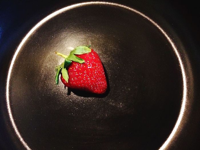 Close-up of strawberry in plate