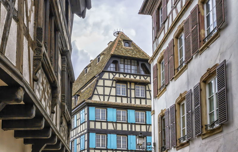 Close up on historical houses in petite france, strasbourg, france