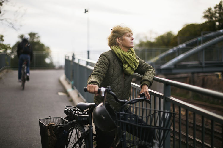 Young woman on bicycle