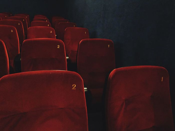 Empty seats in movie theater
