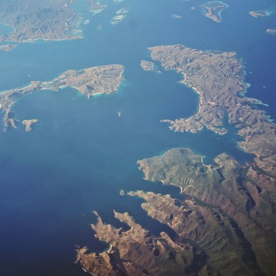 Aerial view of rinca and padar islands