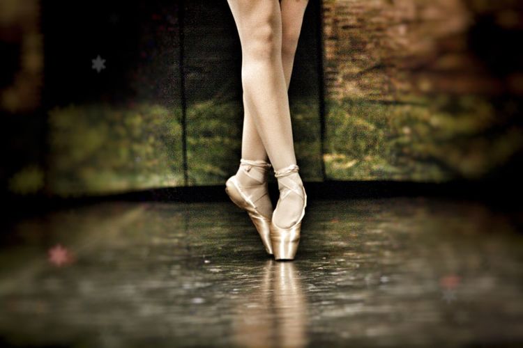 Low section of ballet dancer on stage