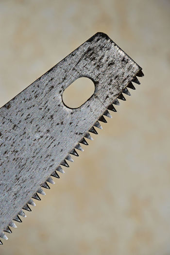 Close-up of hand saw