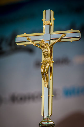Close-up of gold crucifix