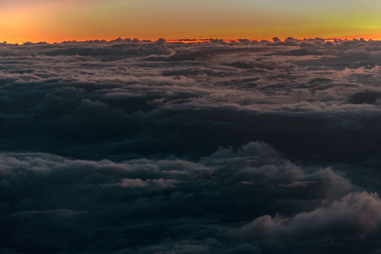 Aerial view of dramatic sky during sunset