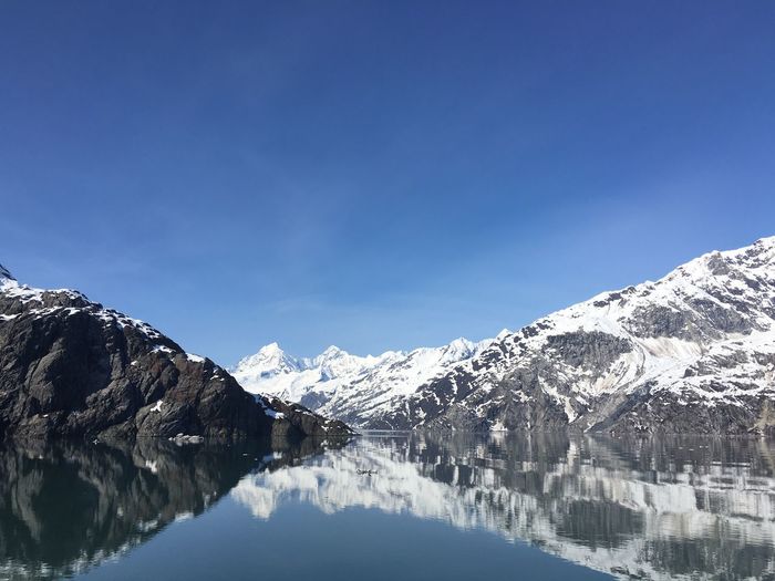 Scenic view of glacier bay national park against clear sky