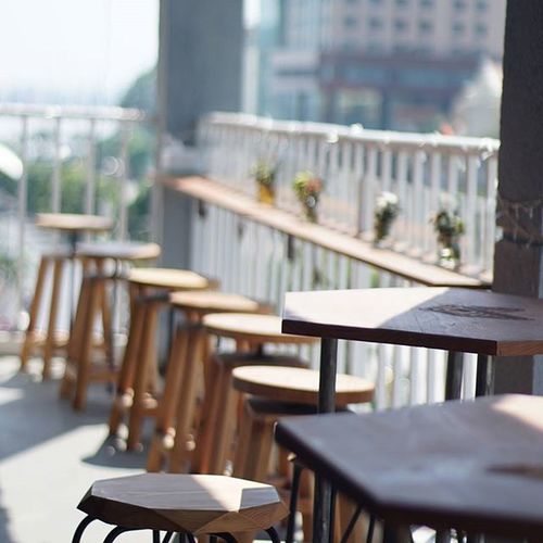 Close-up of empty chairs