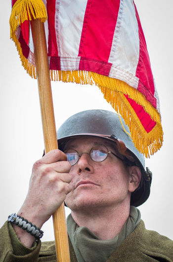 Man holding flag