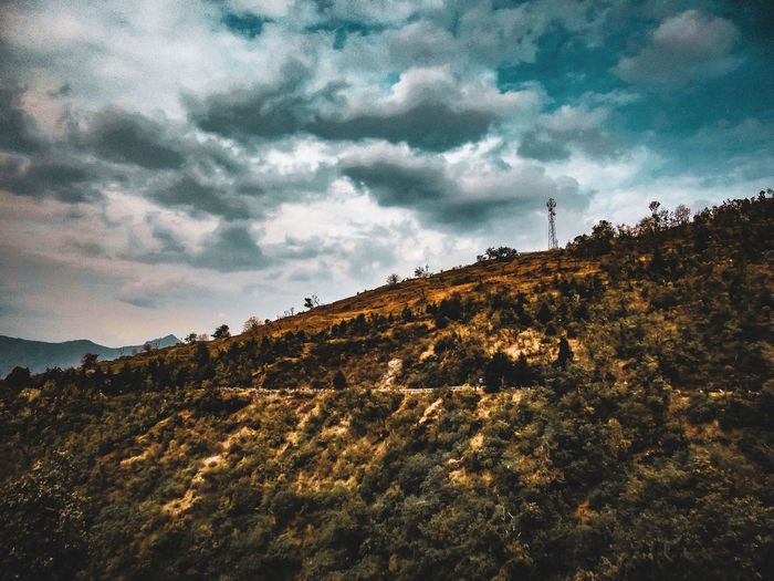 Low angle view of mountain against sky