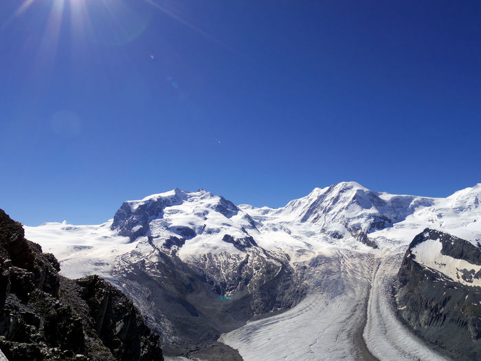 Gorner glacier valley glacier monte rosa massif zermatt valais, switzerland
