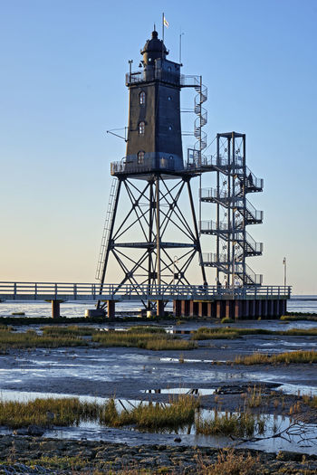 View of lighthouse against clear sky