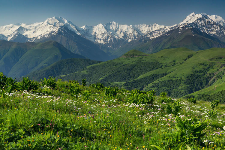 Scenic view of mountains against sky