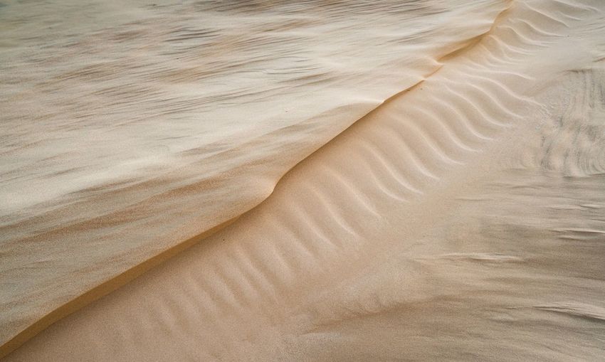 Aerial view of sand dune in desert