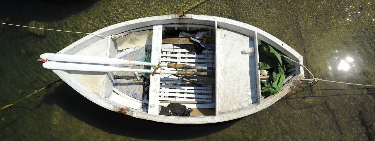 High angle view of boat