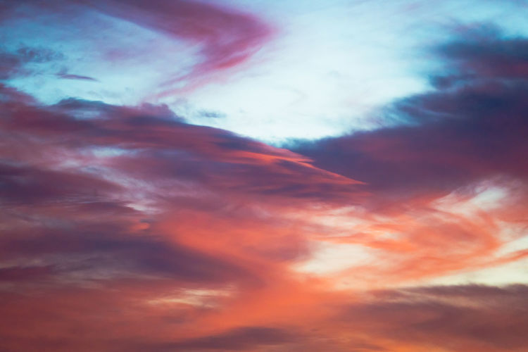 Low angle view of dramatic sky during sunset
