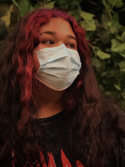 Portrait of woman wearing face mask