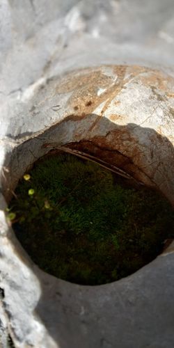 High angle view of rusty metal