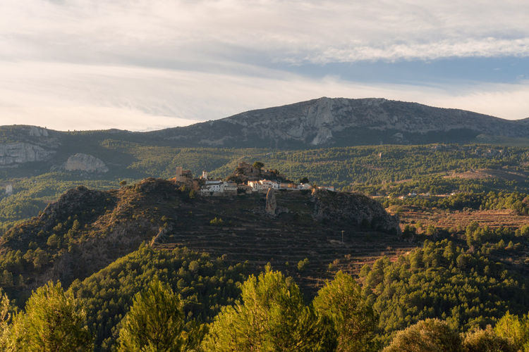 Landscape with guadalest on the mountain.