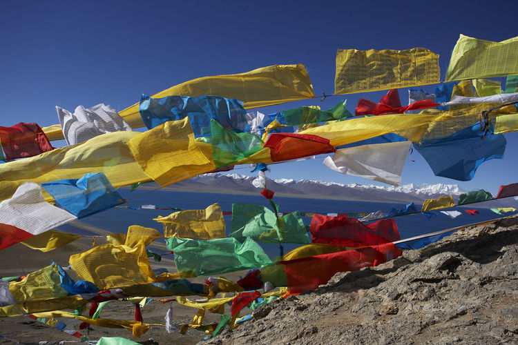 Tibetan prayer flags in the wind