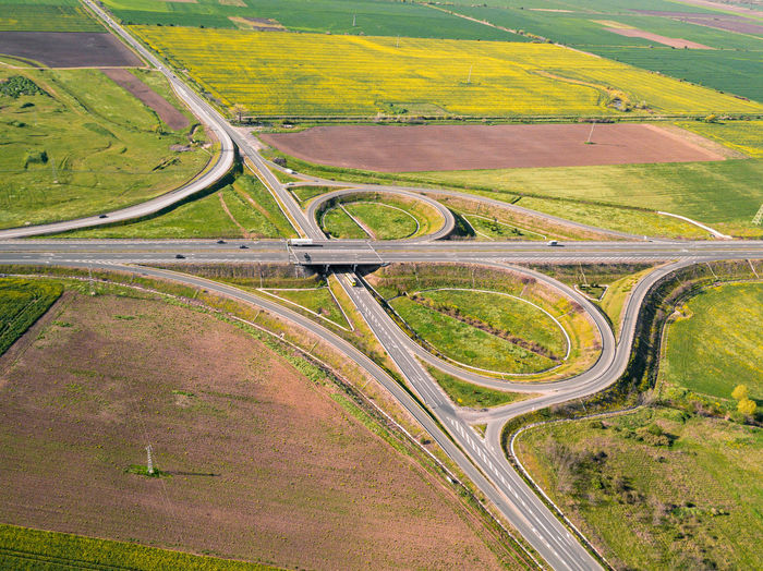 High angle view of highway