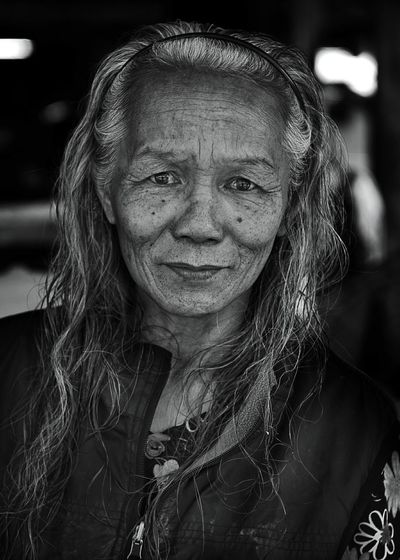 Portrait of mature woman wearing headband