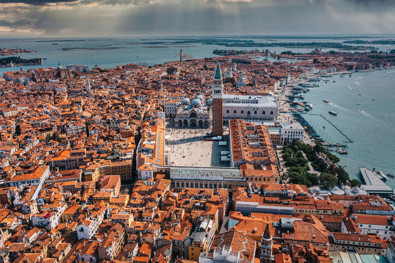 Aerial view of venice near saint mark's square