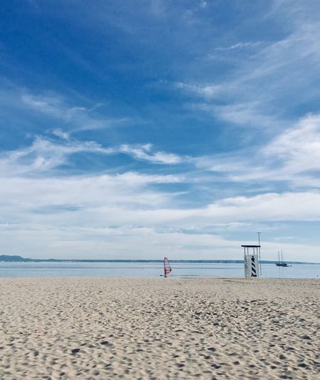 Scenic view of beach against sky