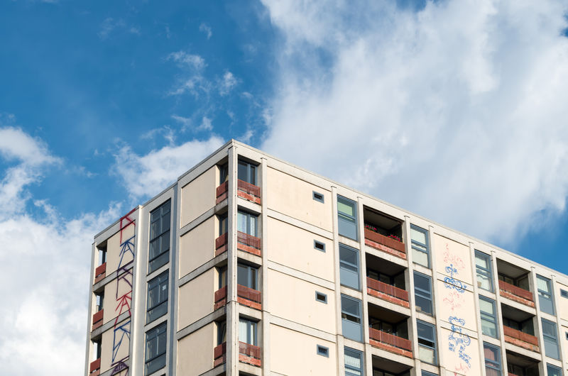 Low angle view of building against sky