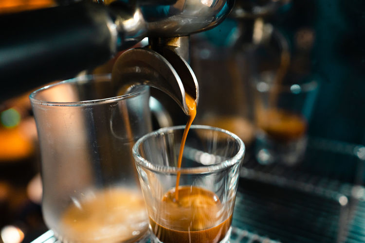 Close-up of coffee cup on table