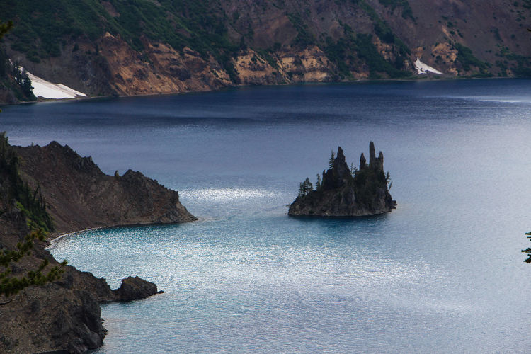 Scenic view of crater lake