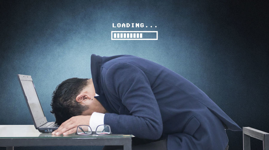 Man sleeping on table