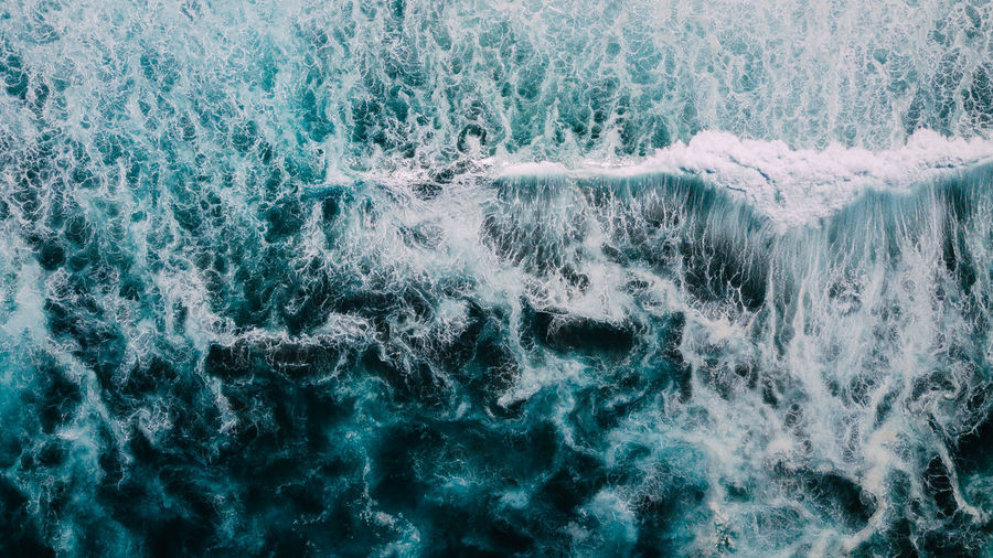 Full frame shot of water splashing in sea