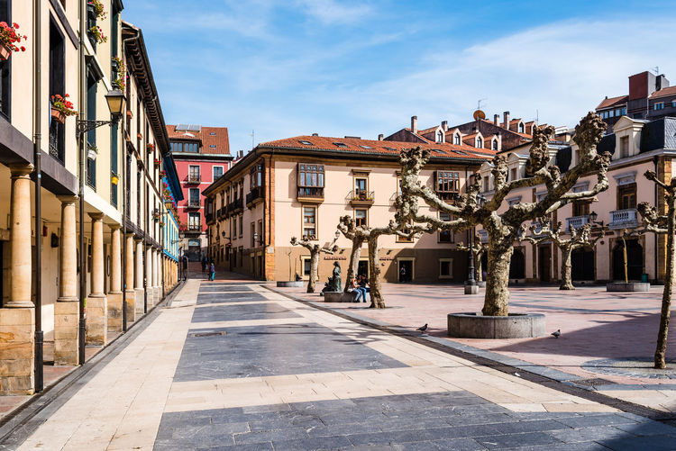 Square in historic city center of oviedo, asturias, spain