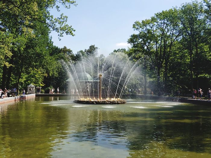 View of fountain in park