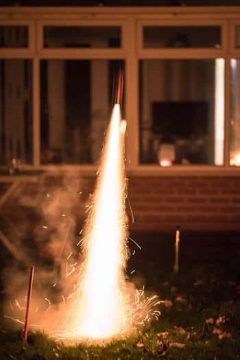 Close-up of illuminated fireworks at night