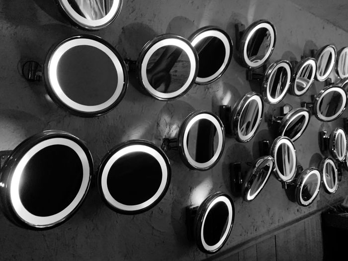 Full frame shot of pipes mirrors