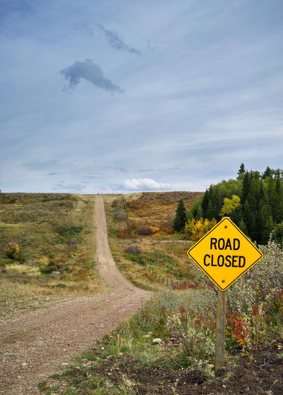 A closed country road in saskatchewan