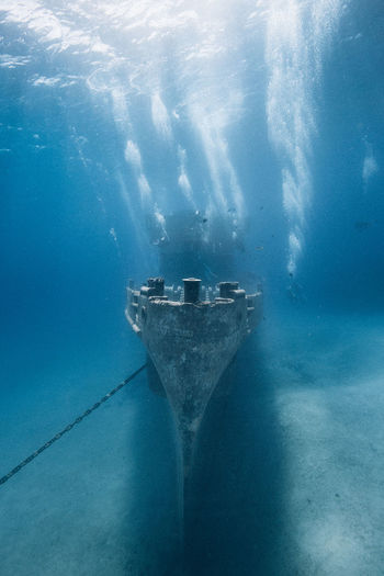 Shipwreck in sea
