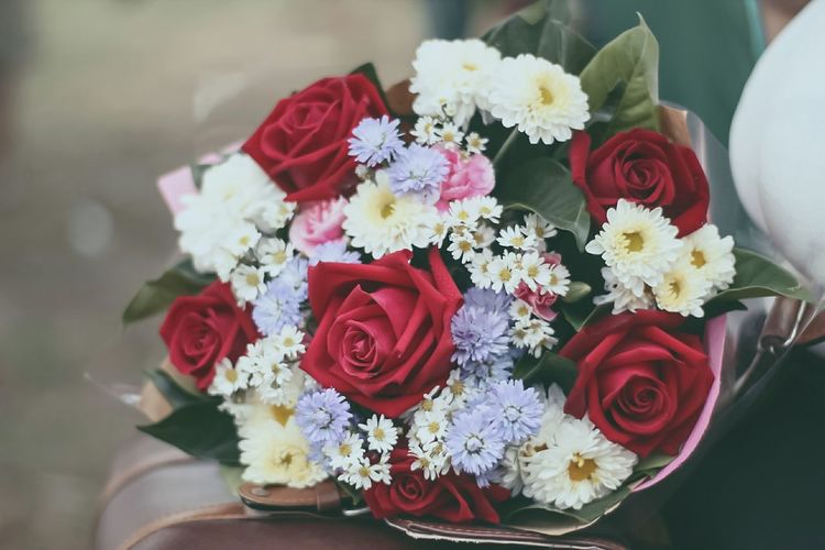 Close-up high angle view of bouquet