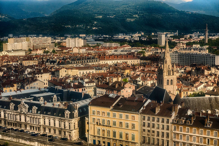 High angle view of a city