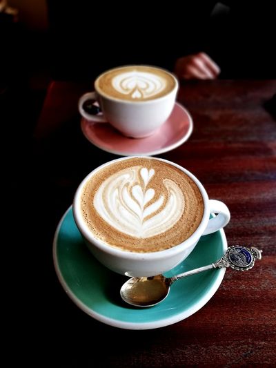 Coffee cup on table