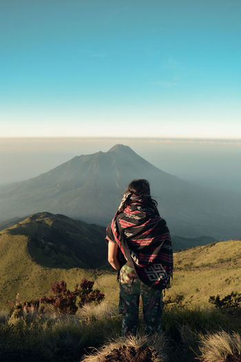 Merbabu mountain peak 3142 meters above sea level