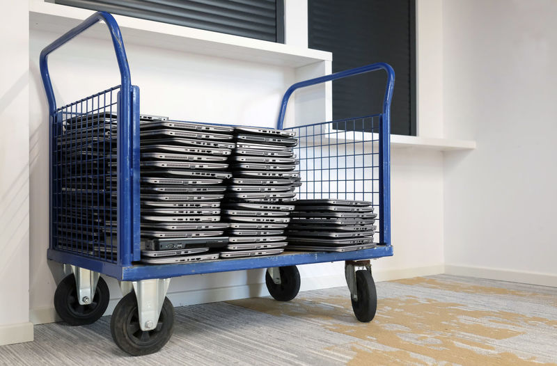 Close-up of shopping cart