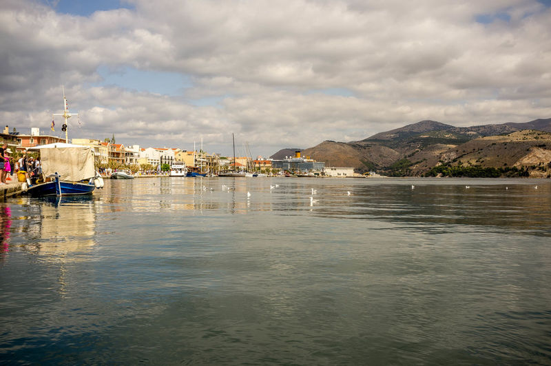Scenic view of bay against sky