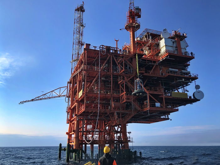 Oil and gas platform at sea