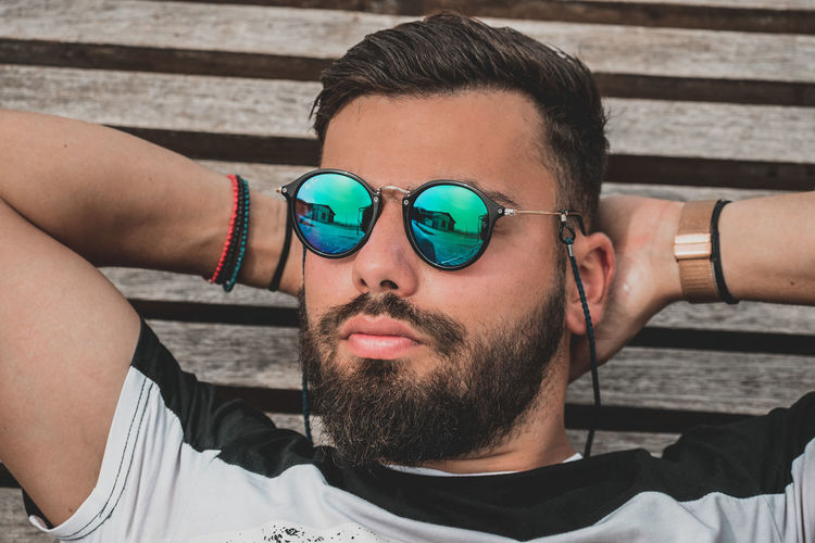 Portrait of man wearing sunglasses