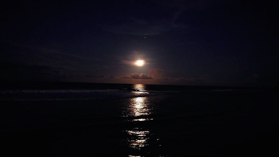 Scenic view of sea against sky at sunset