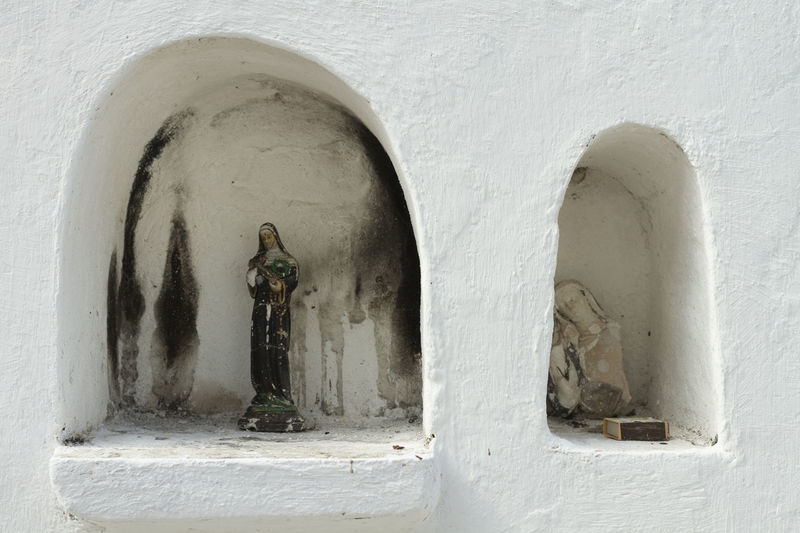 Close-up of white built structure