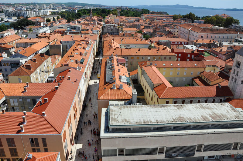 Zadar old town from above, croatia